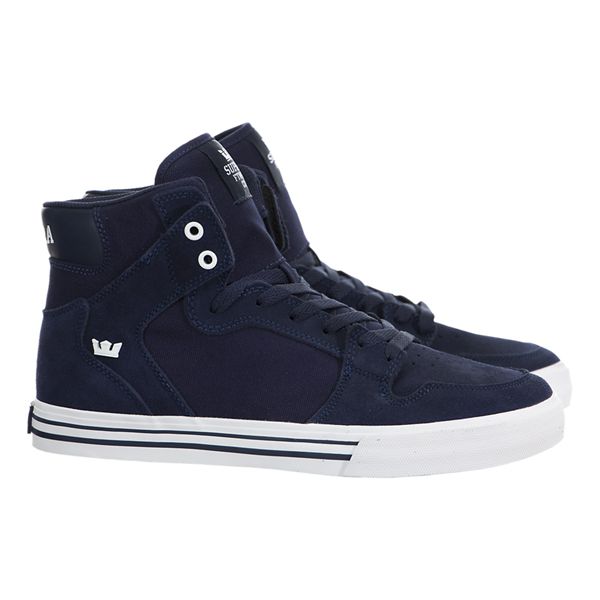 Supra Vaider High Top Shoes Mens - Blue | UK 98P8S87